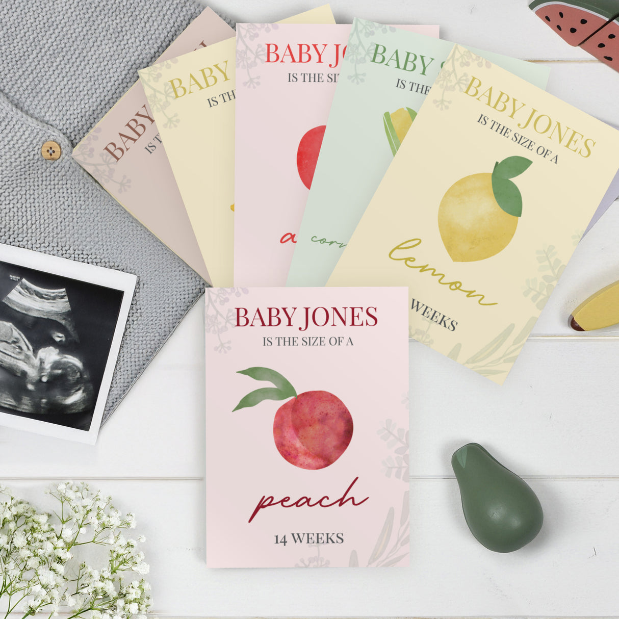 Personalised Bump to Baby Pregnancy Milestone Cards: 1 - Keepsakes By Gift Moments