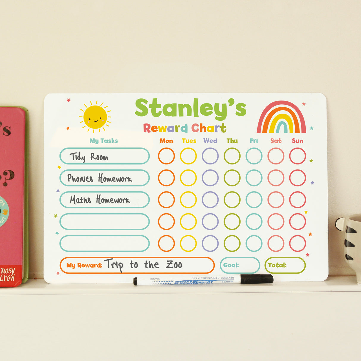 Personalised Rewards Chart & Dry Wipe Pen Default Title - Signs & Plaques at Gift Moments