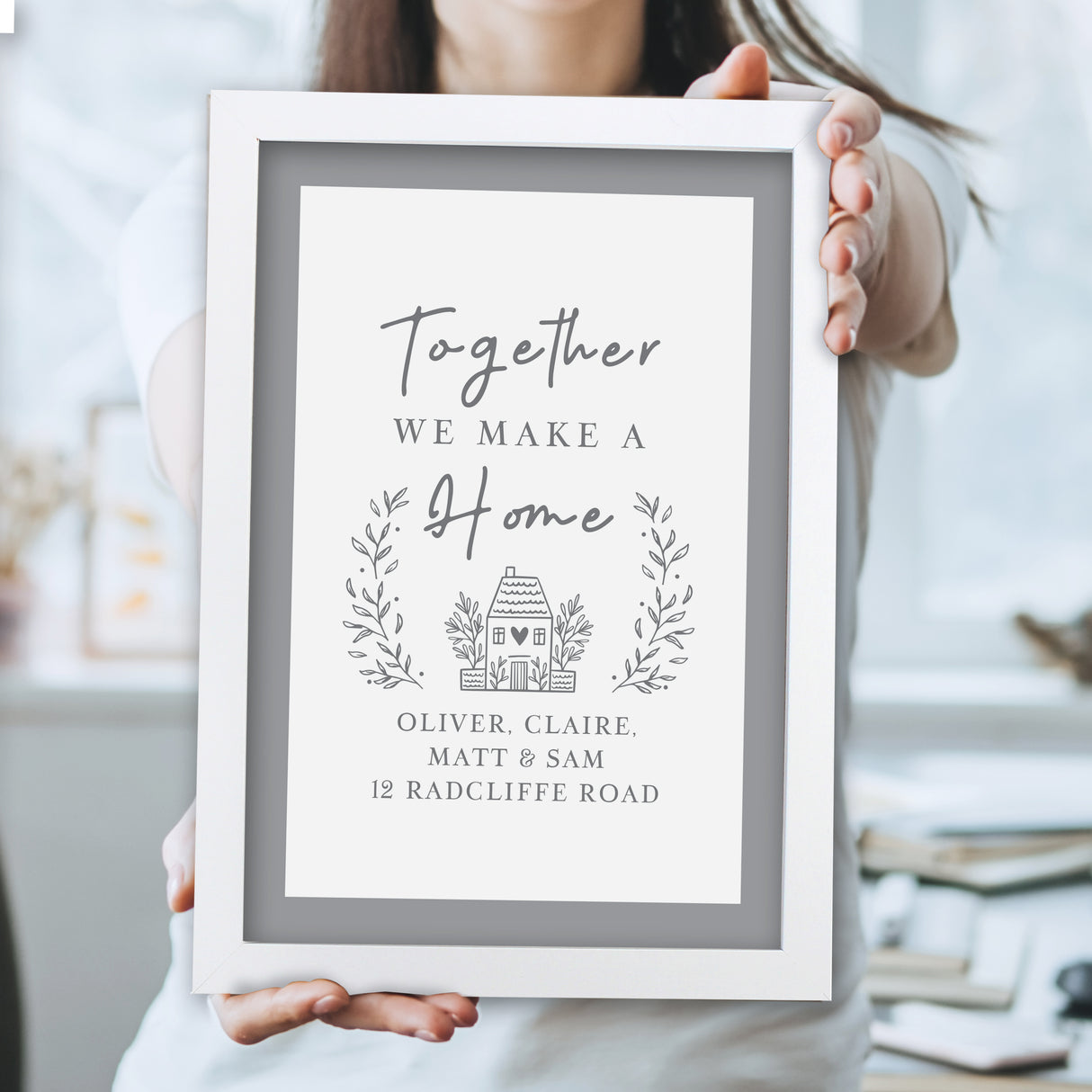 Personalised HOME White A4 Framed Print - Framed Prints at Gift Moments