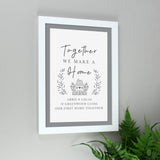 Personalised HOME White A4 Framed Print - Framed Prints at Gift Moments