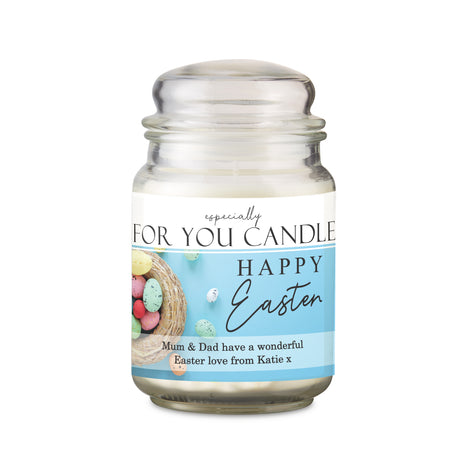 Personalised Happy Easter Large Scented Candle Jar - Candles at Gift Moments