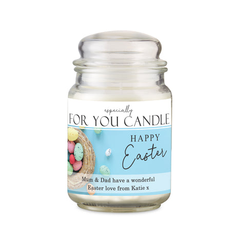 Personalised Happy Easter Large Scented Candle Jar - Candles at Gift Moments