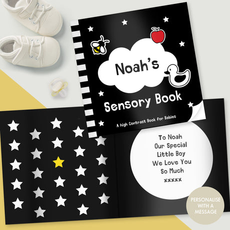 Personalised High Contrast Sensory Baby Book - Books at Gift Moments