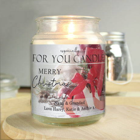 Personalised Merry Christmas Large Scented Jar Candle - Candles at Gift Moments