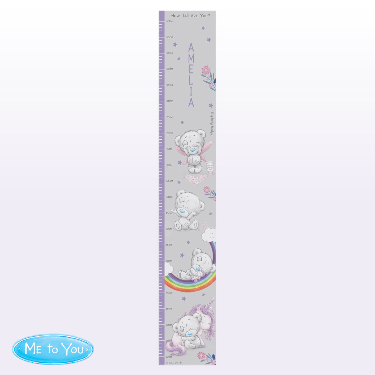 Personalised Tiny Tatty Teddy Unicorn Height Chart - Height Charts at Gift Moments