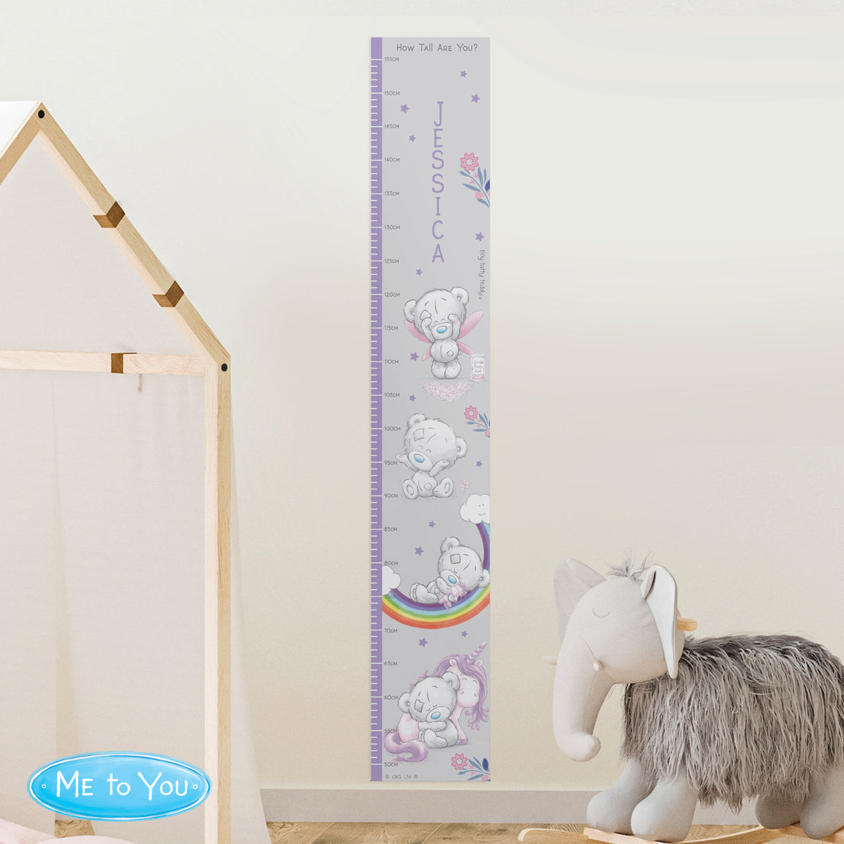 Personalised Tiny Tatty Teddy Unicorn Height Chart - Height Charts at Gift Moments