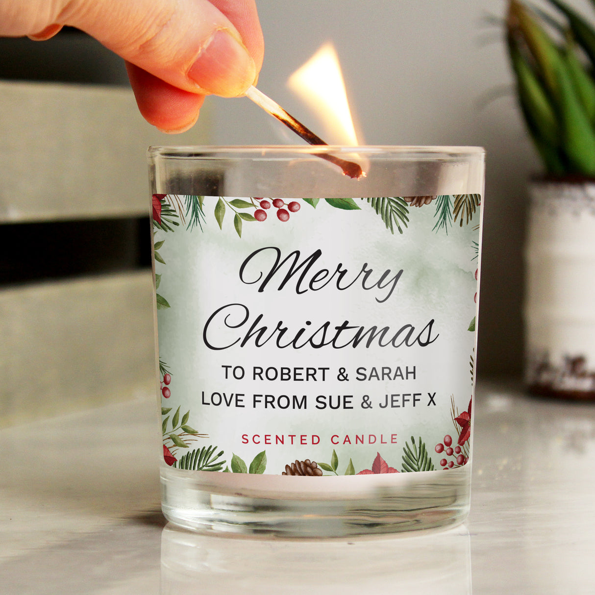 Personalised Christmas Scented Jar Candle Default Title - Candles at Gift Moments