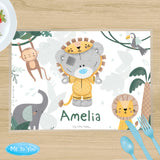 Personalised Tiny Tatty Teddy Jungle Animals Placemat: 3 - Placemats