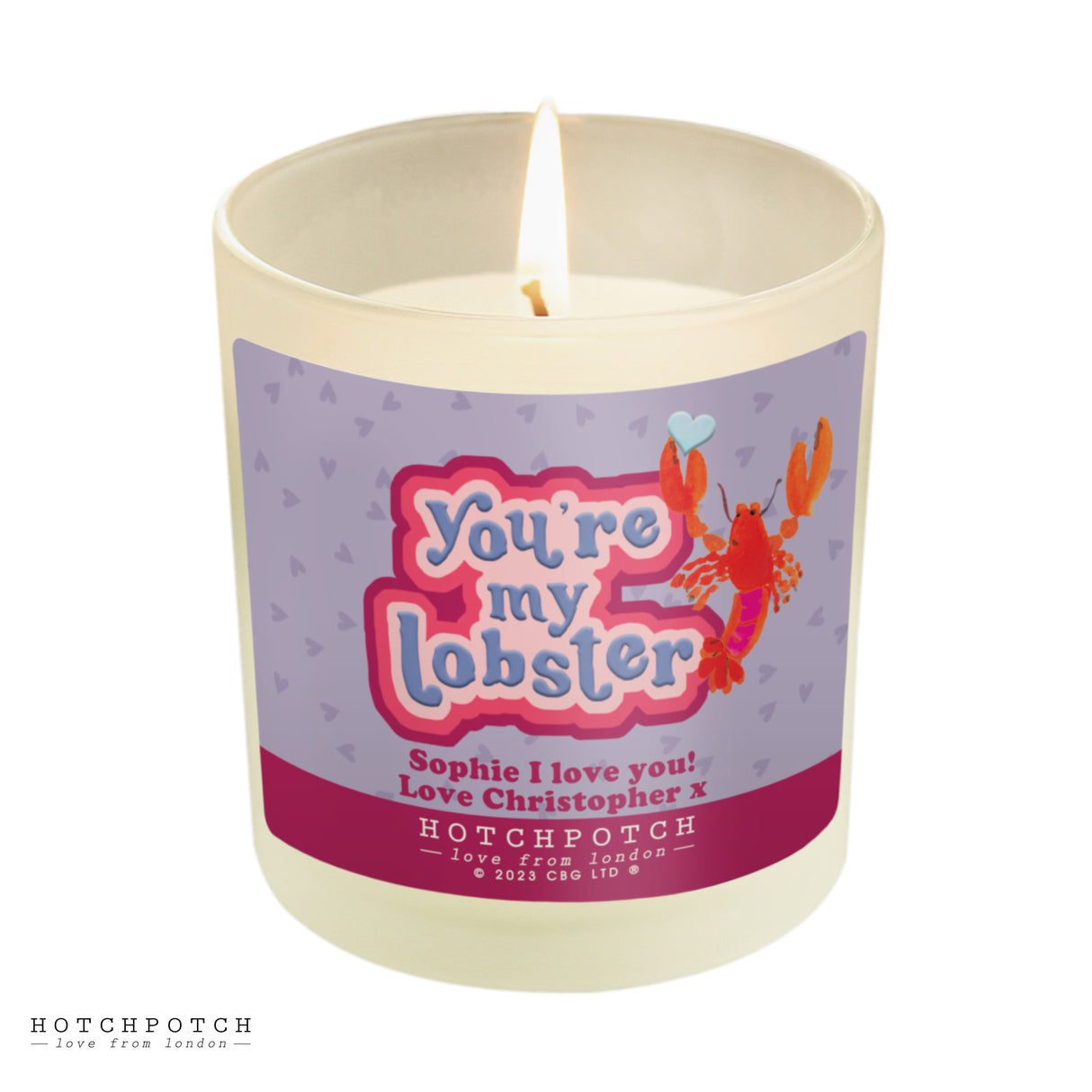 Personalised Hotchpotch You're My Lobster Scented Candle Jar - Candles at Gift Moments