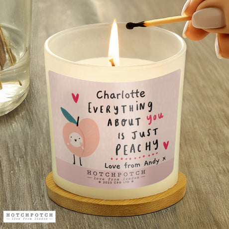 Personalised Hotchpotch Peachy Scented Candle Jar - Candles at Gift Moments