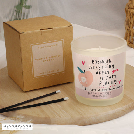 Personalised Hotchpotch Peachy Scented Candle Jar - Candles at Gift Moments