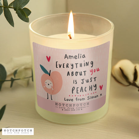 Personalised Hotchpotch Peachy Scented Candle Jar - Candles at Gift Moments