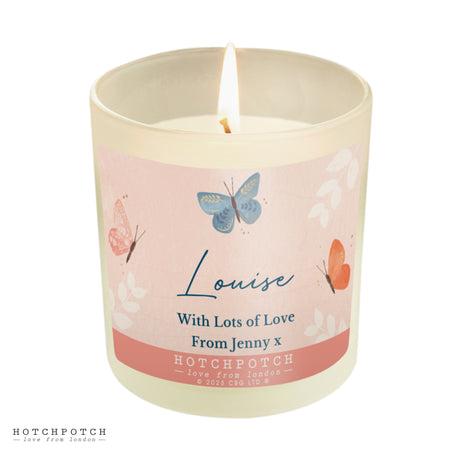 Personalised Hotchpotch Butterfly Scented Candle Jar - Candles at Gift Moments