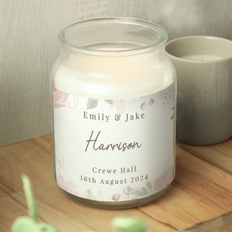 Personalised Wedding Large Candle Jar - Candles at Gift Moments