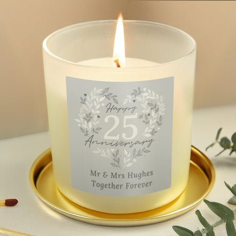 Personalised Silver 25th Anniversary Candle Jar - Candles at Gift Moments