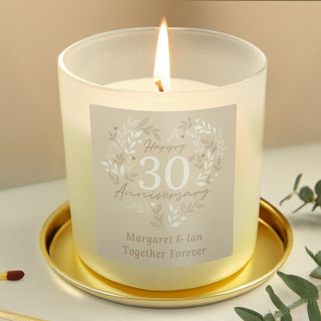 Personalised 30th Pearl Wedding Anniversary Candle Jar - Candles at Gift Moments