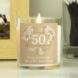 Personalised 50th Golden Wedding Anniversary Candle Jar Default Title - Candles at Gift Moments