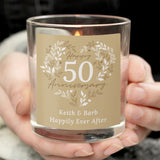 Personalised 50th Golden Wedding Anniversary Candle Jar - Candles at Gift Moments