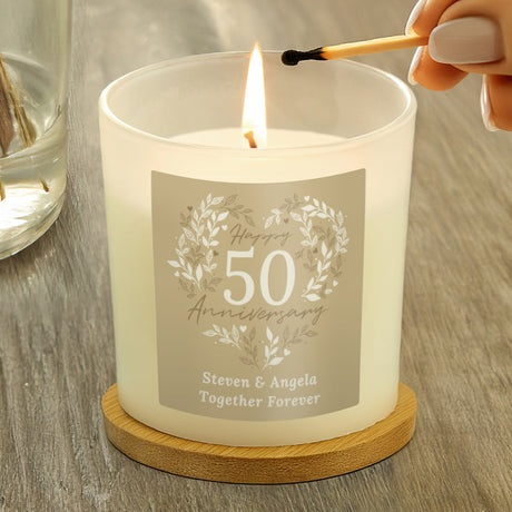 Personalised 50th Golden Anniversary Candle Jar - Candles at Gift Moments