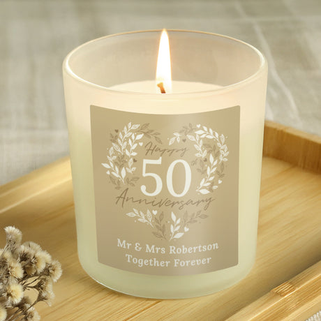 Personalised 50th Golden Anniversary Candle Jar - Candles at Gift Moments