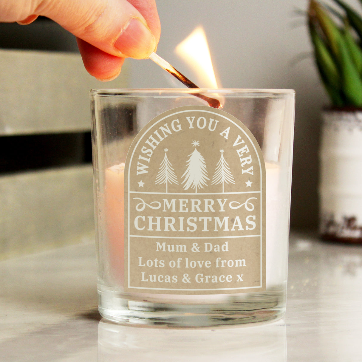 Personalised Christmas Candle Jar - Candle Holders at Gift Moments