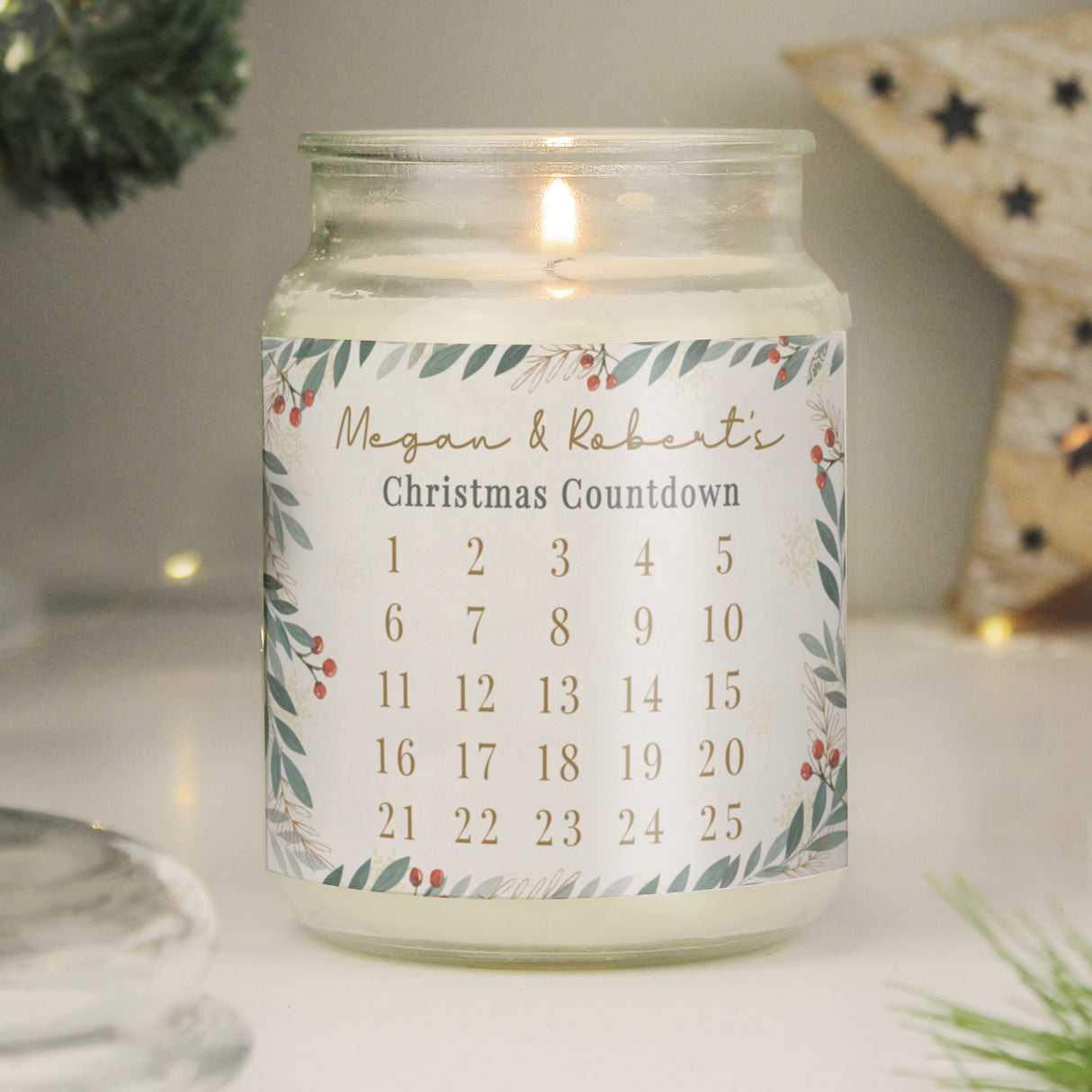 Personalised Countdown Christmas Large Candle Jar Default Title - Candles at Gift Moments