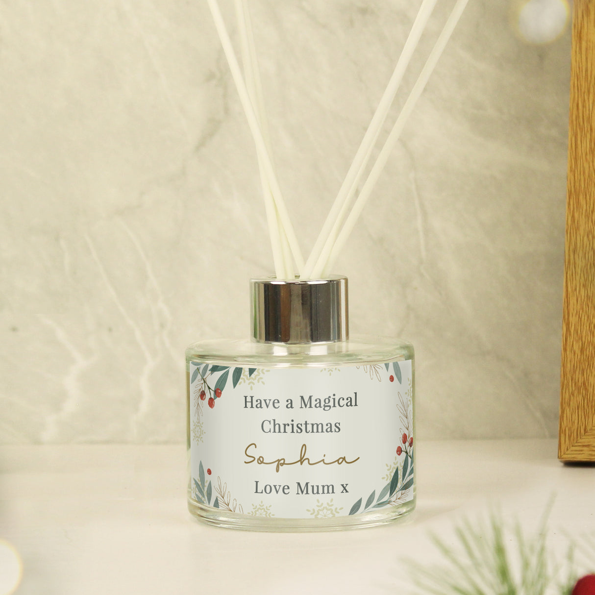 Personalised Christmas Foliage Diffuser - Reed Diffusers at Gift Moments