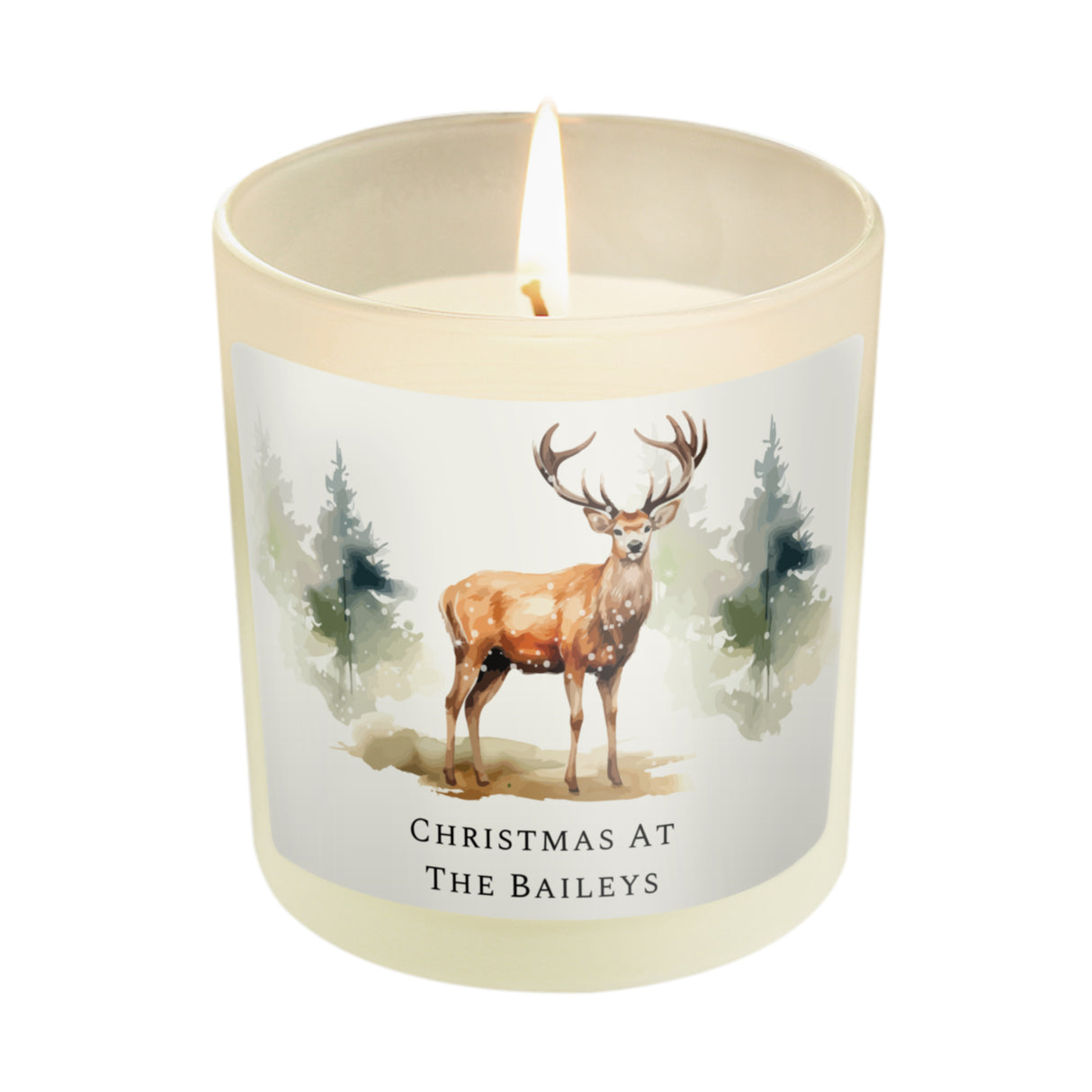 Personalised Watercolour Stag Candle Jar - Candles at Gift Moments