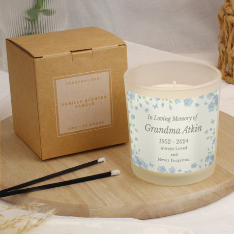 Personalised Memorial Forget Me Not Candle Jar - Candles at Gift Moments