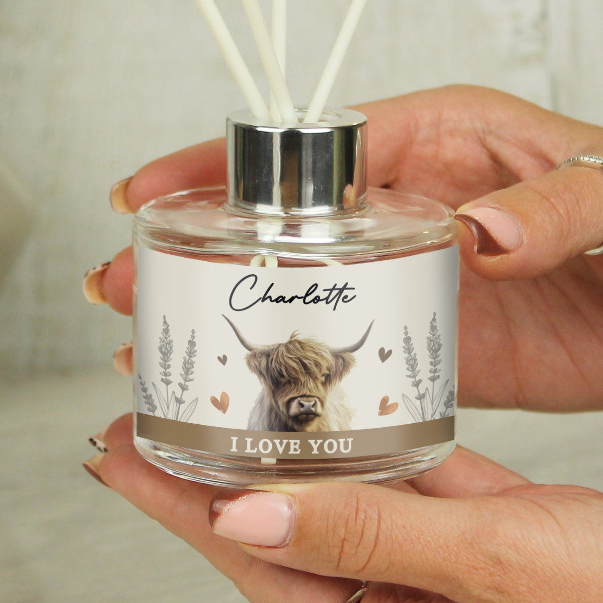 Personalised Highland Cow Reed Diffuser - Reed Diffusers at Gift Moments