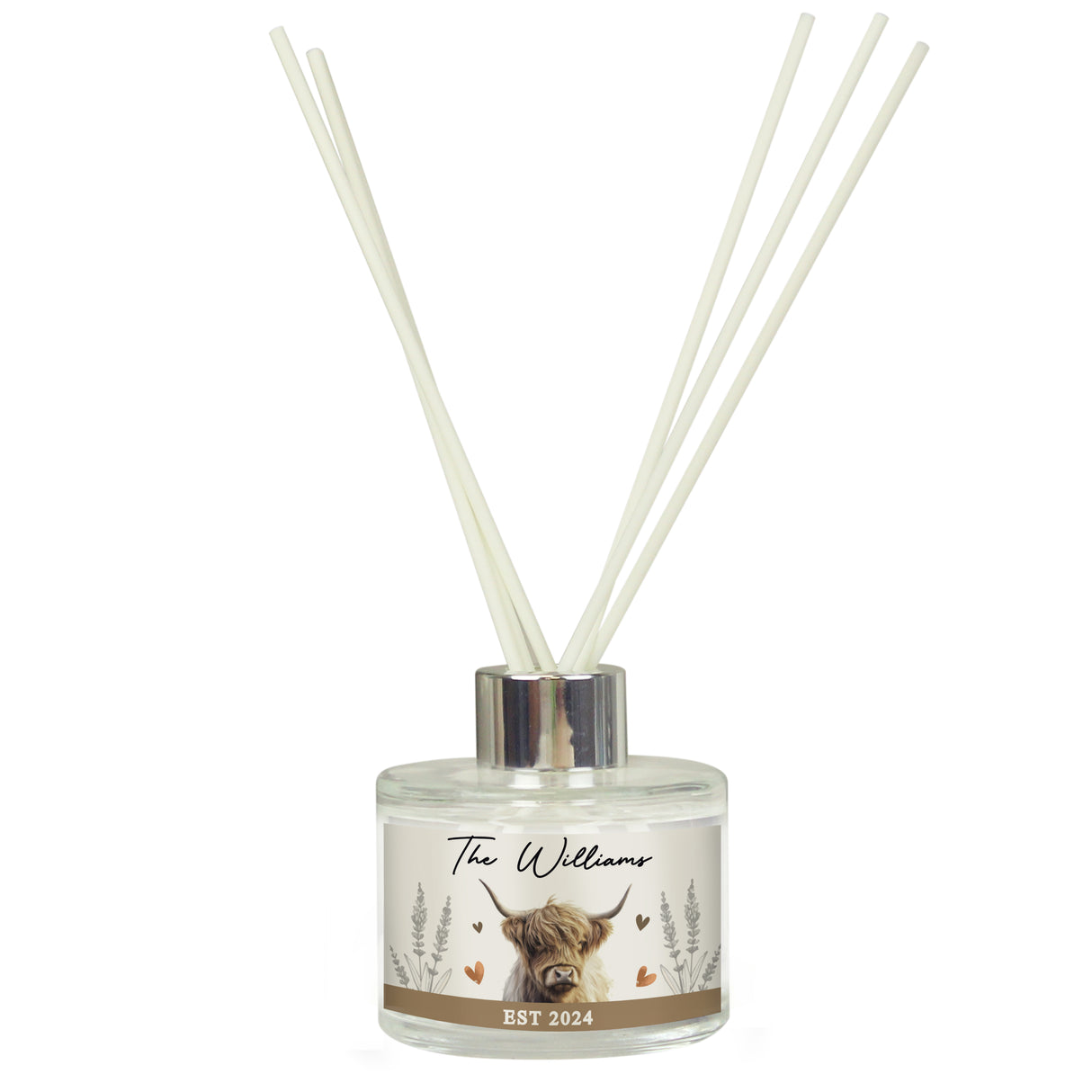 Personalised Highland Cow Reed Diffuser - Reed Diffusers at Gift Moments