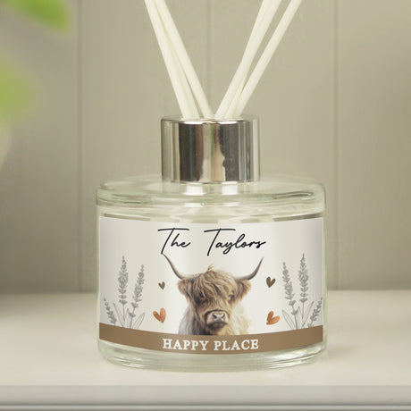 Personalised Highland Cow Reed Diffuser - Reed Diffusers at Gift Moments