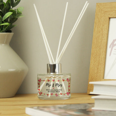 Personalised Hearts Frame Reed Diffuser - Reed Diffusers at Gift Moments