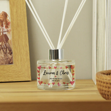 Personalised Hearts Frame Reed Diffuser - Reed Diffusers at Gift Moments