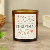 Personalised Christmas Amber Glass Candle - Candles at Gift Moments