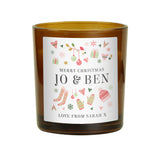 Personalised Christmas Amber Glass Candle - Candles at Gift Moments