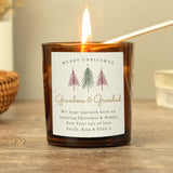 Personalised Christmas Tree Amber Glass Candle Default Title - Candles at Gift Moments