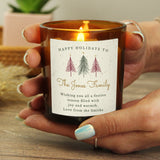 Personalised Christmas Tree Amber Glass Candle - Candles at Gift Moments