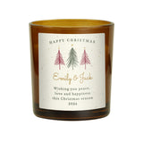 Personalised Christmas Tree Amber Glass Candle - Candles at Gift Moments