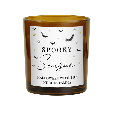 Personalised Spooky Amber Glass Candle - Candles at Gift Moments