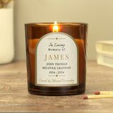 Personalised In Loving Memory Amber Glass Candle Default Title - Candles at Gift Moments