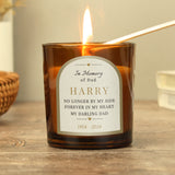 Personalised In Loving Memory Amber Glass Candle - Candles at Gift Moments