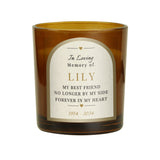 Personalised In Loving Memory Amber Glass Candle - Candles at Gift Moments