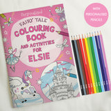 Personalised Princess & Unicorn Colouring Book with Pencil Crayons - Books at Gift Moments