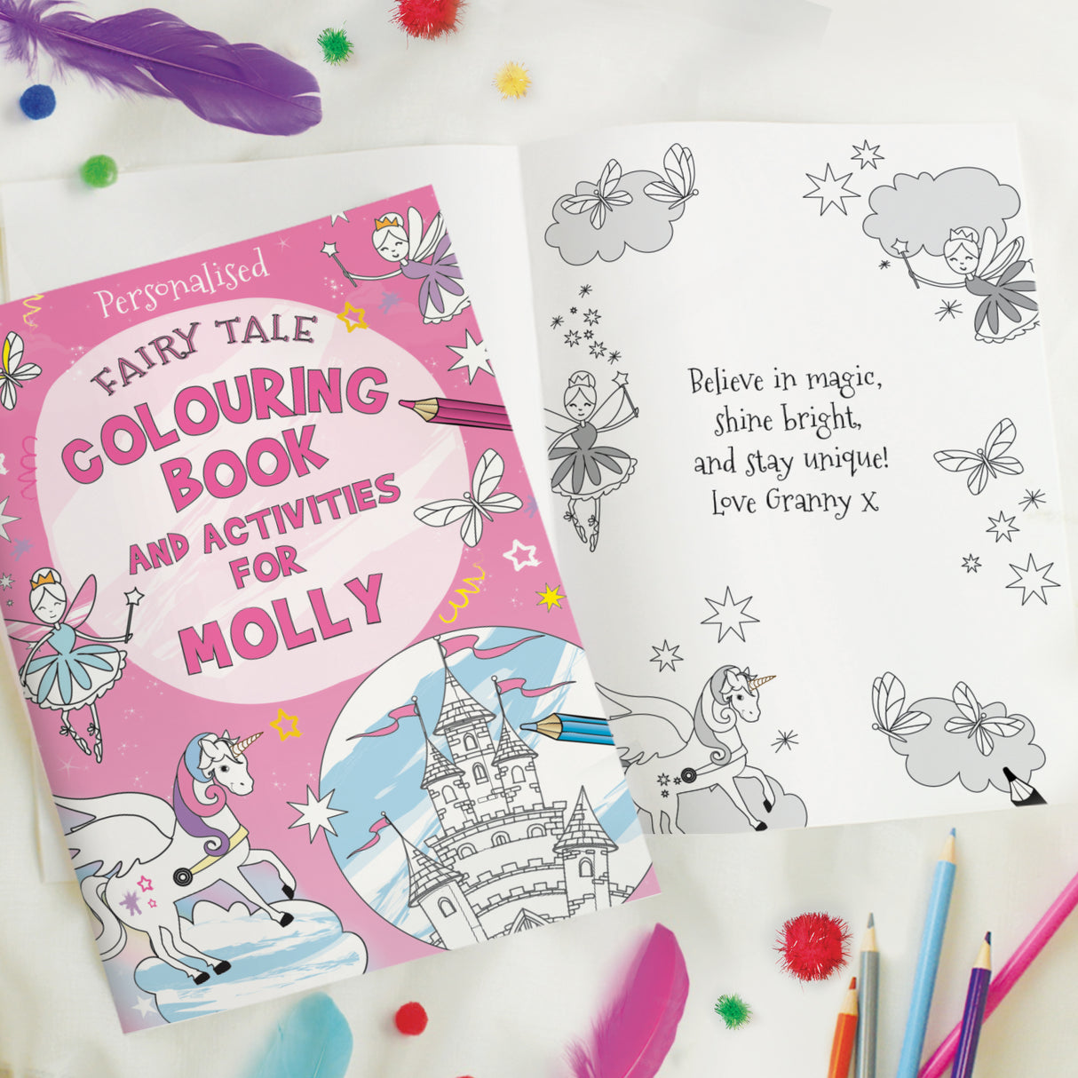 Personalised Princess & Unicorn Colouring Book - Books at Gift Moments