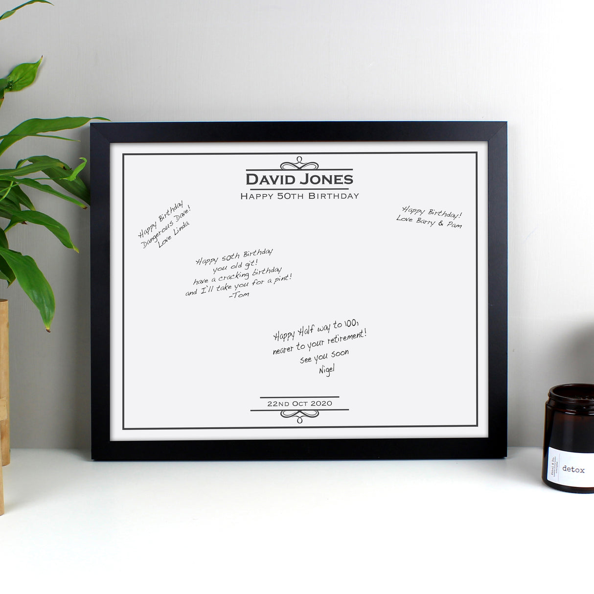 Personalised Occasion Black Signing Framed Print Default Title - Framed Prints at Gift Moments