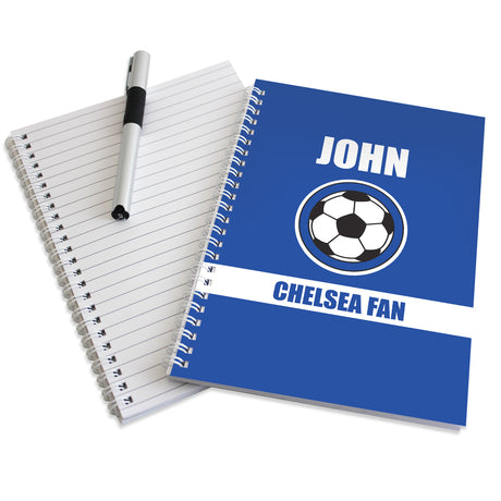 Personalised Dark Blue Football Fan A5 Notebook - Notebooks at Gift Moments