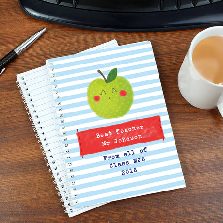 Personalised Apple for the Teacher A5 Notebook - Notebooks at Gift Moments