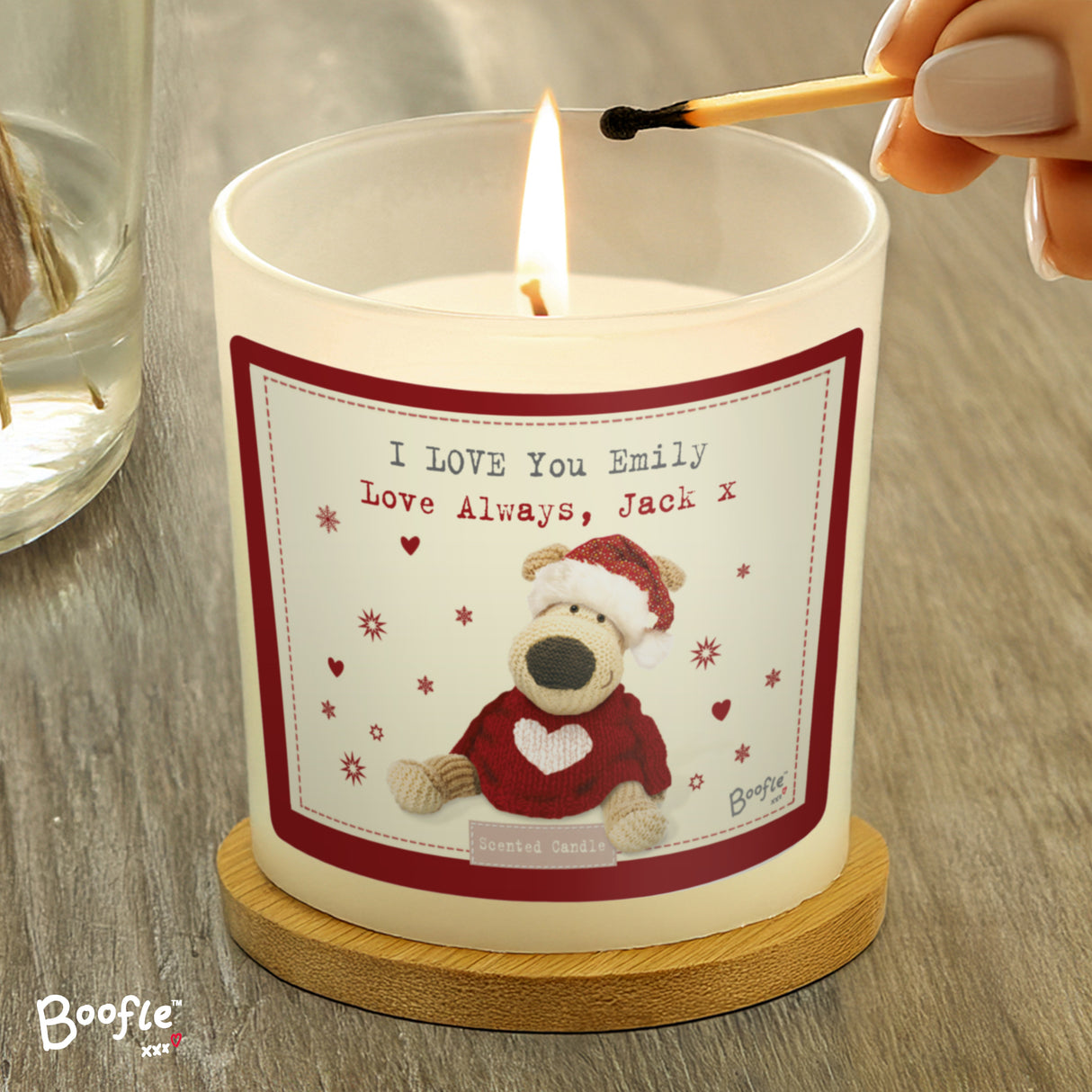 Personalised Boofle Christmas Love Scented Jar Candle - Candles at Gift Moments