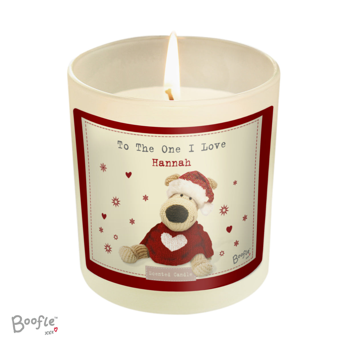 Personalised Boofle Christmas Love Scented Jar Candle - Candles at Gift Moments